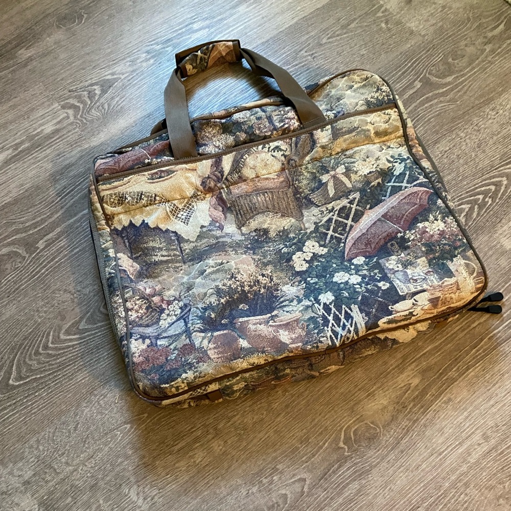 Vintage Nancy Lee Anderson Garment Bag - Floral Carpetbag